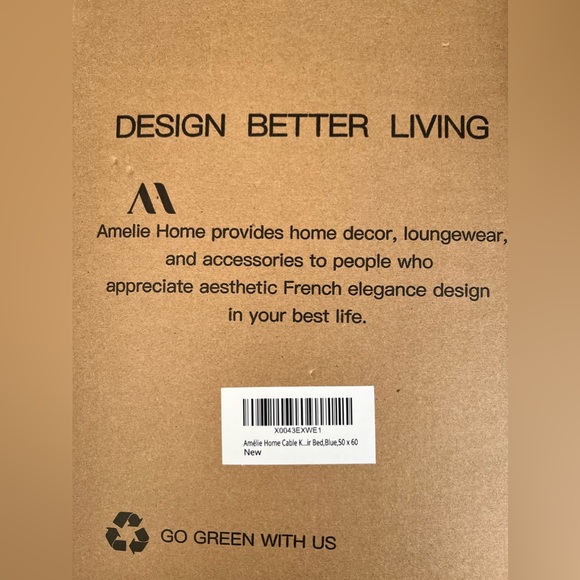 Amélie Home Cable Knitted, Chenille Chunky Knit Throw Blanket,Blue,50 x 60 - NWT - Picture 8 of 8